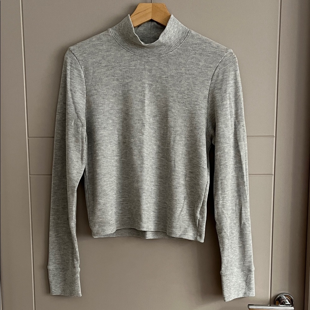 American Eagle Waffle Long Sleeve Mockneck Tee